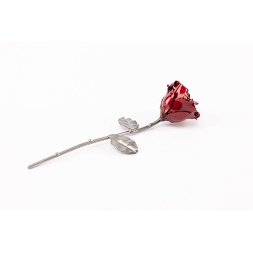Rosa Roja/Plateada con peana 2