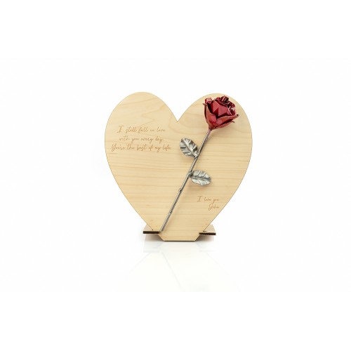 Wooden Heart Maple with Personalized Engraving 2