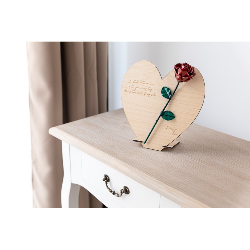 Wooden Heart Walnut with Personalized Engraving