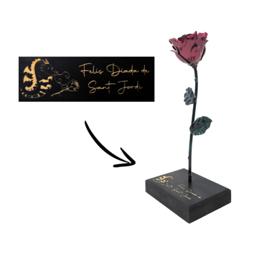 Rosa con Base Edición Sant Jordi Roja/Verde (ver. CAT)