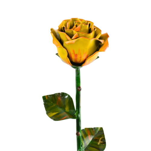 Rosa de Hierro XL pintada a mano (Amarilla) 2