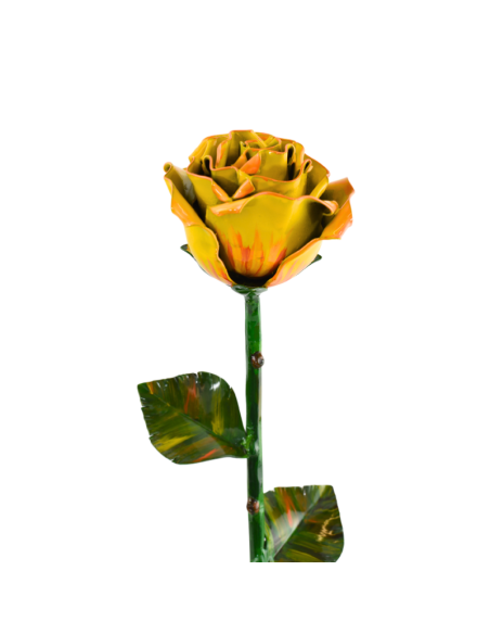 Rosa de Hierro XL pintada a mano (Amarilla)