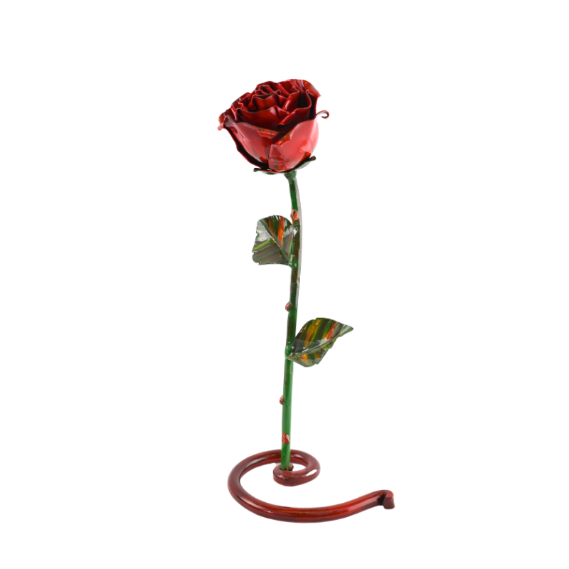 Rosa de Hierro XL pintada a mano (Roja)