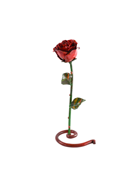 Rosa de Hierro XL pintada a mano (Roja)