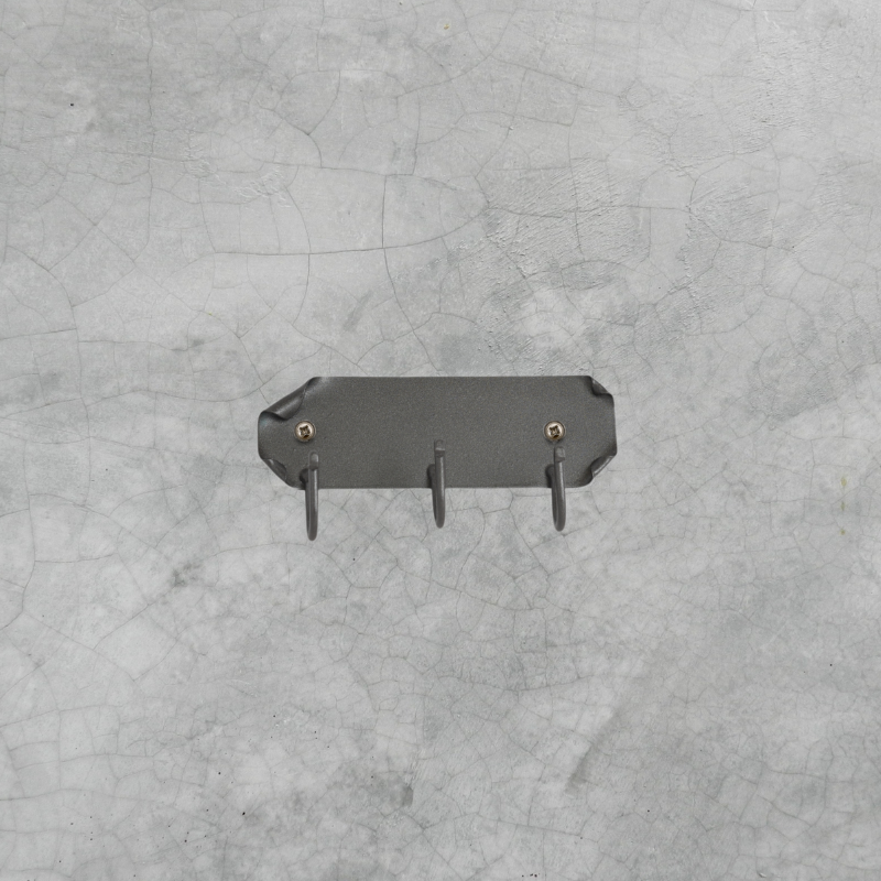 Wrought iron wall hanger with 3 hooks