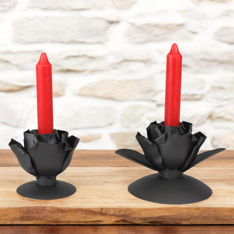 Black Rose Candleholder Large