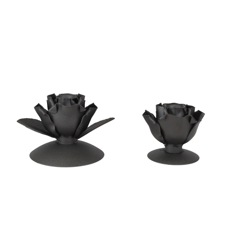 Black Rose Candleholder Large