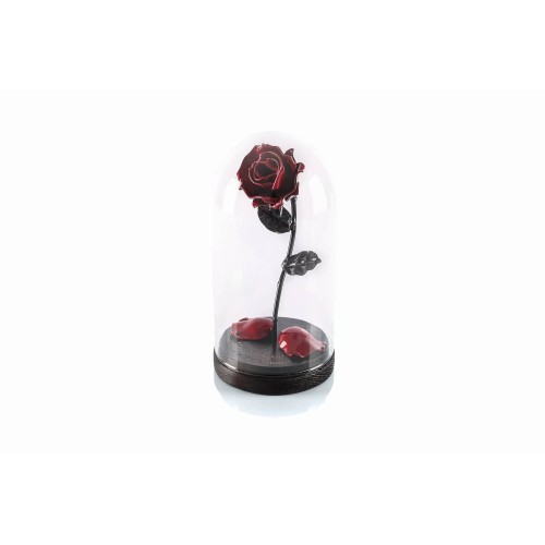 Rose Red/Black with Engraving on Glass Dome