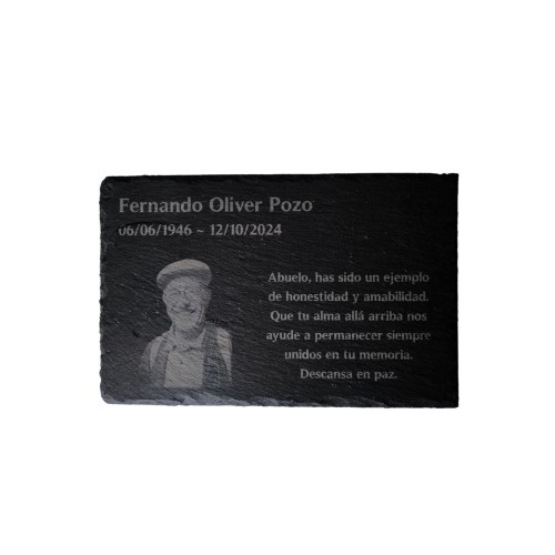 Memorial Slate with Personalized Engraving and Photo