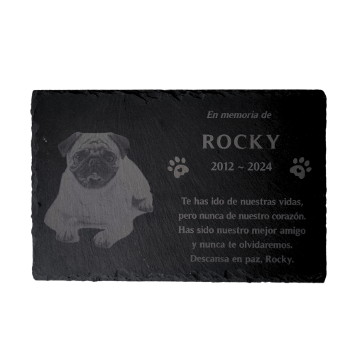 Pet Memorial Slate with Personalized Engraving and Photo 2