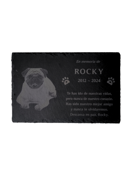 Pet Memorial Slate with Personalized Engraving and Photo