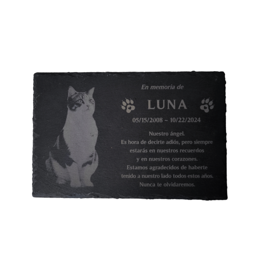 Pet Memorial Slate with Personalized Engraving and Photo