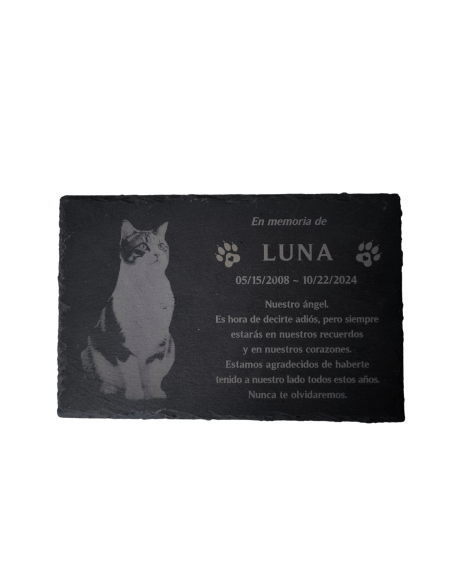 Pet Memorial Slate with Personalized Engraving and Photo