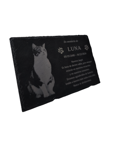 Pet Memorial Slate with Personalized Engraving and Photo