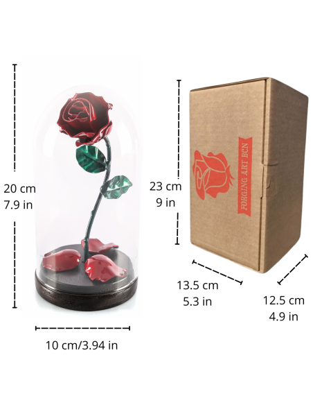 Rose Red/Green with Dome
