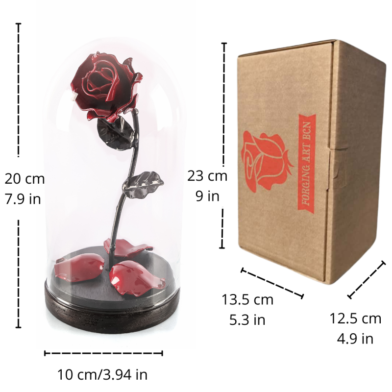 Rose Red/Black Personalized with Dome