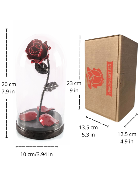 Rosa Roja/Negra personalizada con cúpula