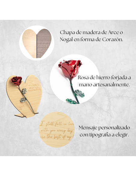 Wooden Heart Walnut with Personalized Engraving