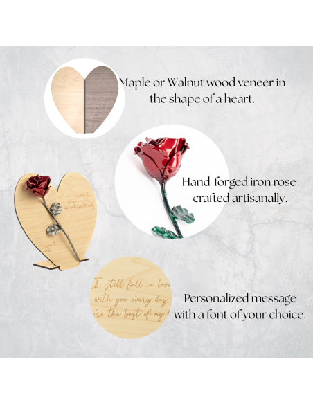 Corazón de Madera Nogal con Grabado Personalizado