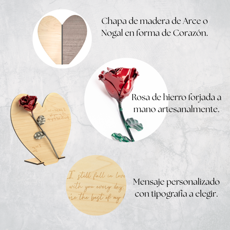 Corazón de Madera Arce con Grabado Personalizado