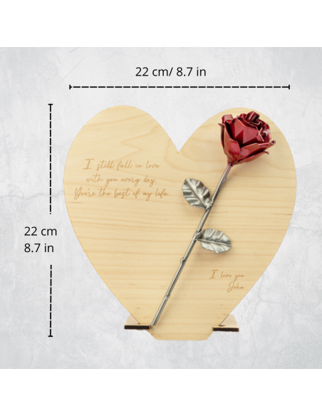 Wooden Heart Maple with Personalized Engraving