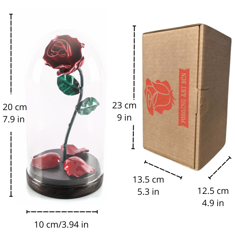 Rose Red/Green with Engraving on Dome