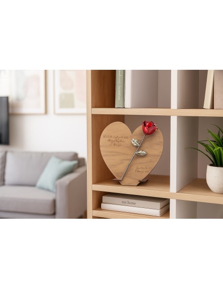 Wooden Heart Walnut with Personalized Engraving