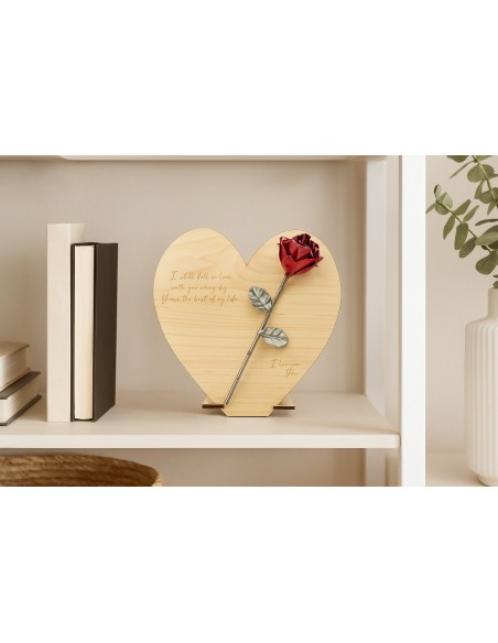 Wooden Heart Maple with Personalized Engraving