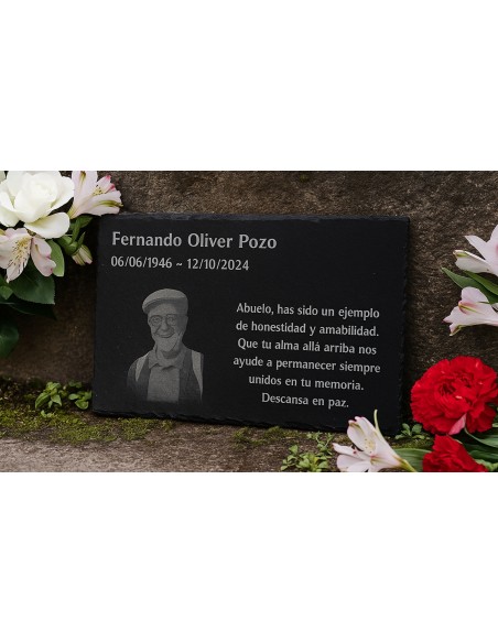Memorial Slate with Personalized Engraving and Photo