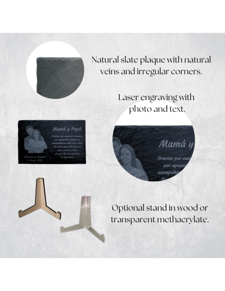 Commemorative Slate with Personalized Engraving and Photo