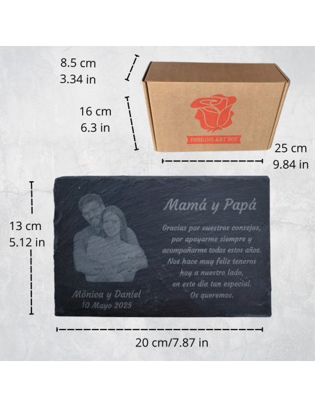 Commemorative Slate with Personalized Engraving and Photo