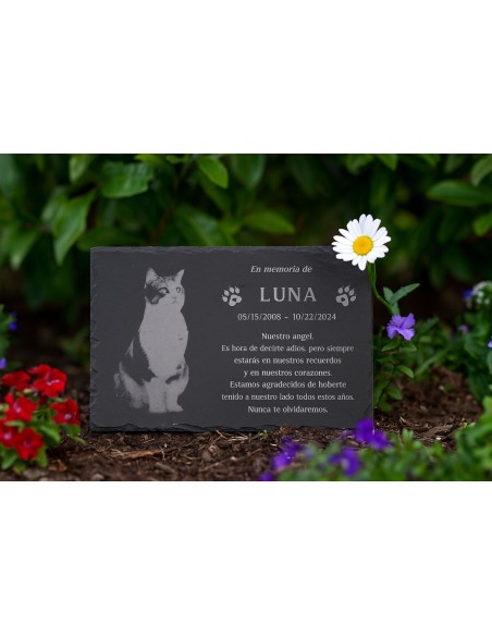 Pet Memorial Slate with Personalized Engraving and Photo