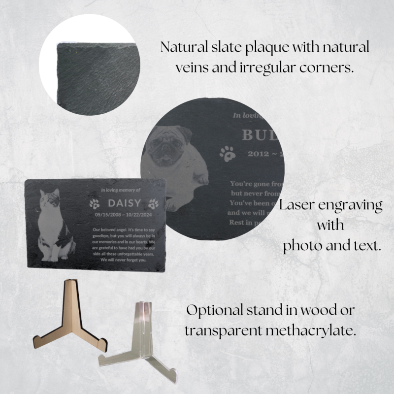 Pet Memorial Slate with Personalized Engraving...