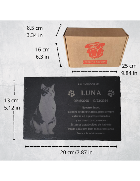 Pet Memorial Slate with Personalized Engraving and Photo