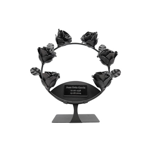 Wrought-Iron Roses Wreath with Stand