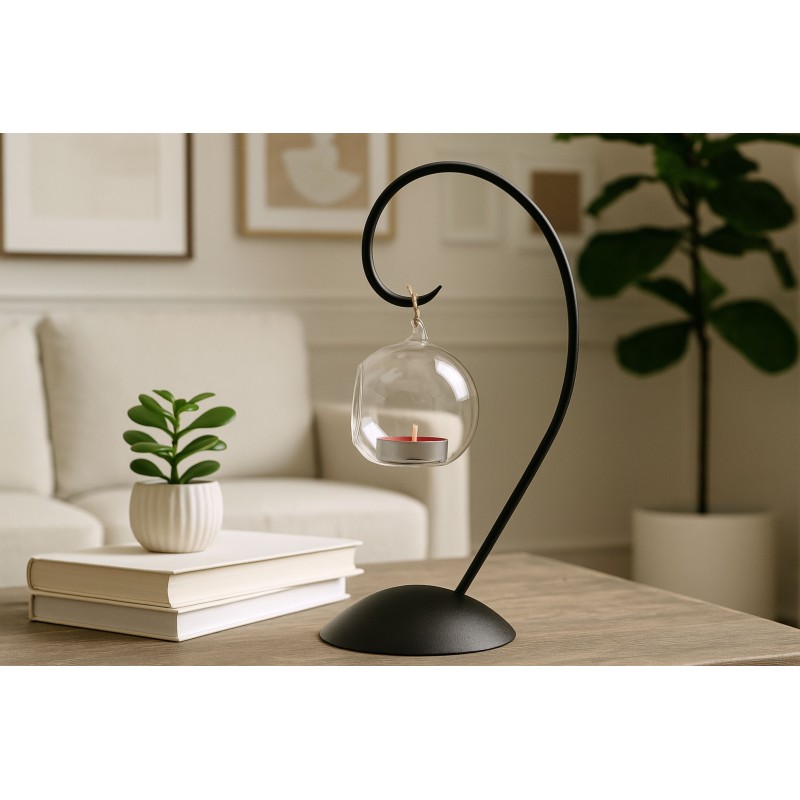 Candelholder with Glass Globe for Tea Light...