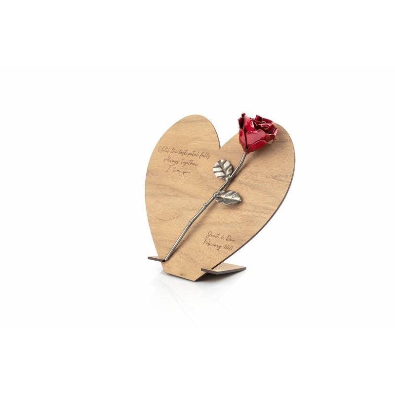 Wooden Heart Walnut with Personalized Engraving