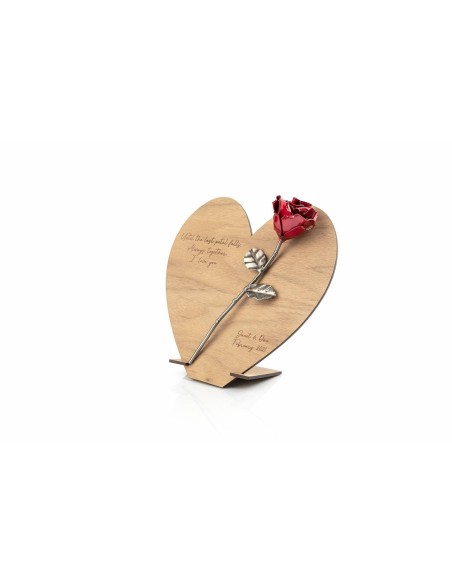Corazón de Madera Nogal con Grabado Personalizado