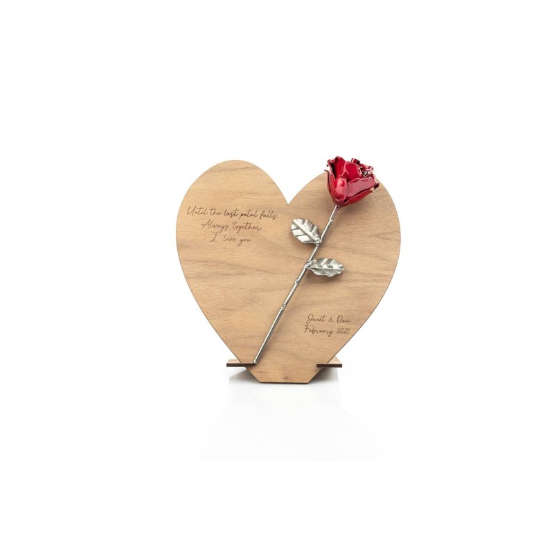 Wooden Heart Walnut with Personalized Engraving