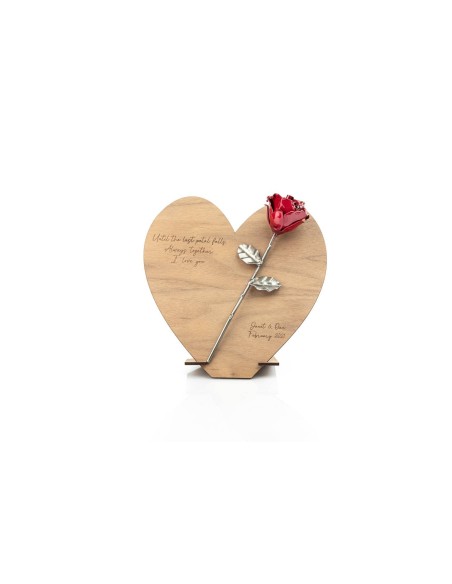 Corazón de Madera Nogal con Grabado Personalizado