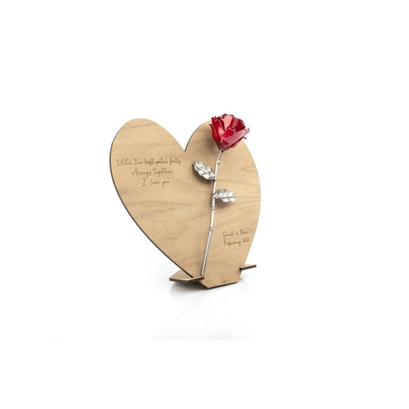 Corazón de Madera Nogal con Grabado Personalizado