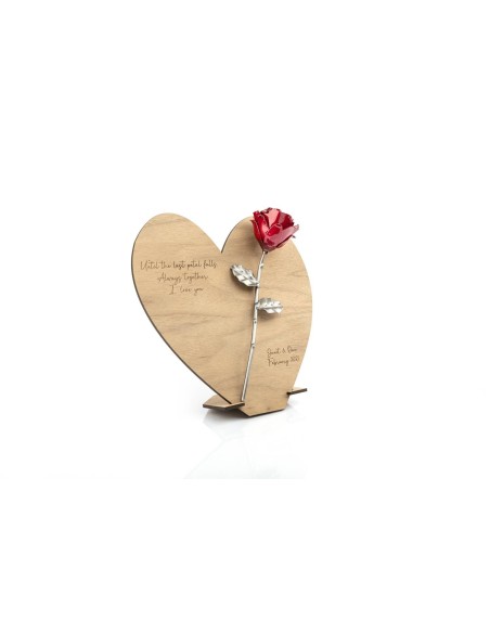 Corazón de Madera Nogal con Grabado Personalizado