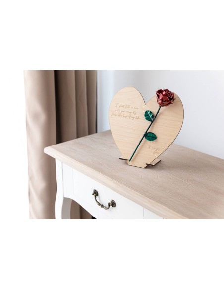 Corazón de Madera Arce con Grabado Personalizado